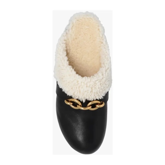 Saint Laurent Le Maillon Shearling Clogs in Black - Picture 15 of 16